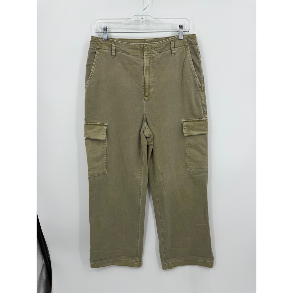 Gap Loose Khaki Cargo Pants sz 8 Green Desert Cactus Regenerative Cotton Utility